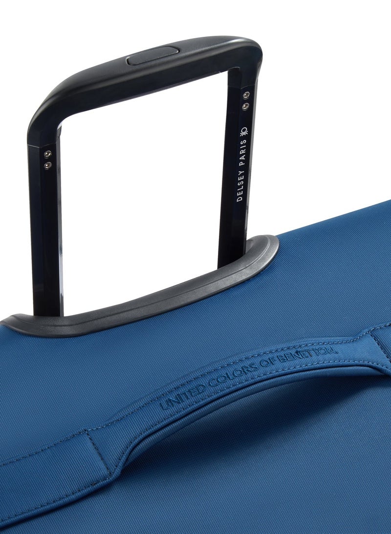 UNITED COLORS OF BENETTON Color Block 81 Cm 4-Double Wheeled Softside Expandable Check-In Luggage Trolley Case - Navy - Image 5